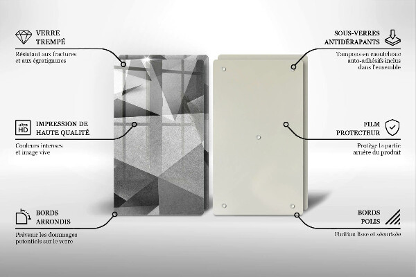 Glas Herdabdeckplatte Konkrete scharfe Abstraktion