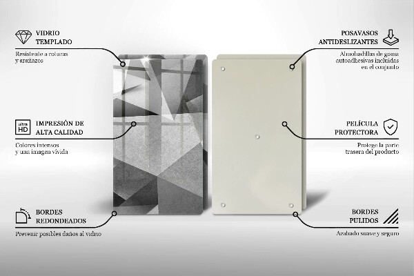 Glas Herdabdeckplatte Konkrete scharfe Abstraktion