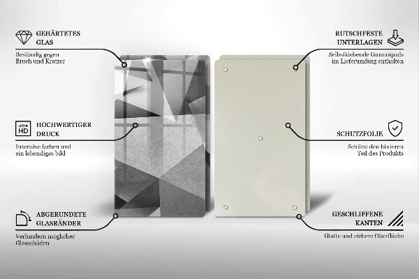 Glas Herdabdeckplatte Konkrete scharfe Abstraktion
