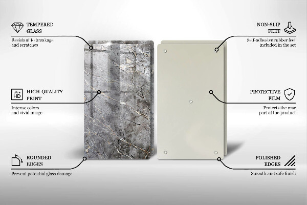 Glas Herdabdeckplatte Steinstruktur