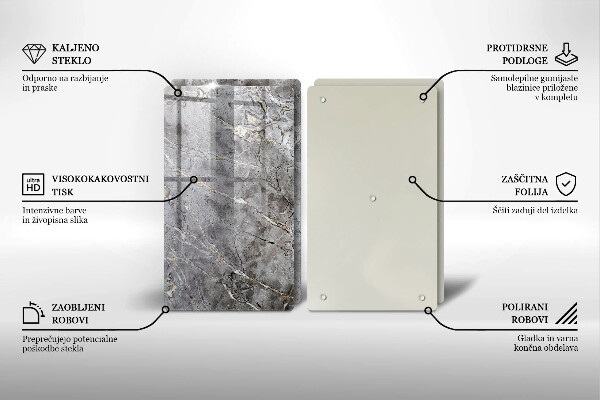 Glas Herdabdeckplatte Steinstruktur