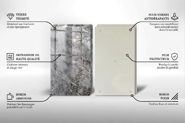 Glas Herdabdeckplatte Steinstruktur