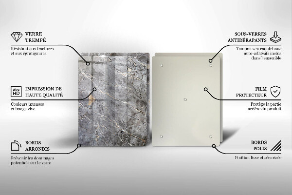 Glas Herdabdeckplatte Steinstruktur