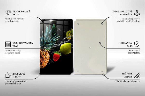 Glas Ceranfeldabdeckung Früchte im Wasser