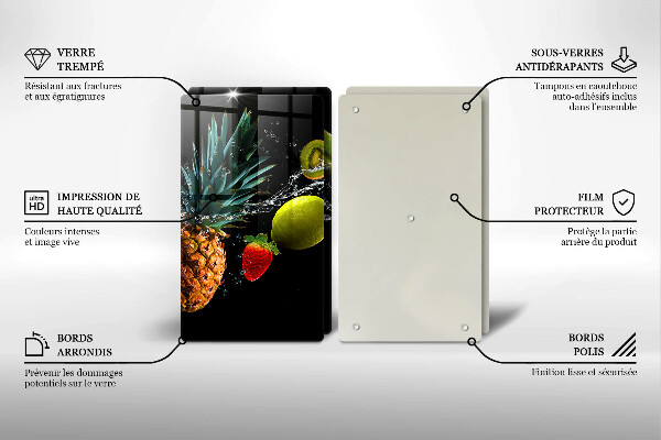 Glas Ceranfeldabdeckung Früchte im Wasser