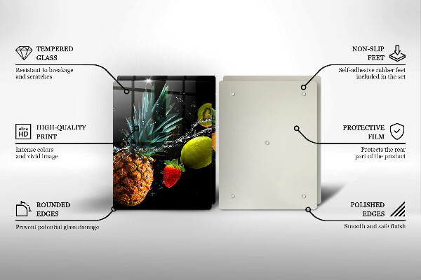 Glas Ceranfeldabdeckung Früchte im Wasser