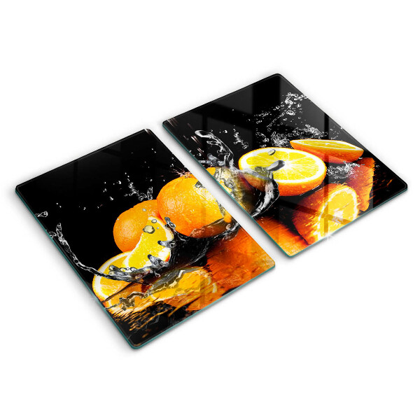 Glas Herdabdeckplatte Saftige Orangenfrucht