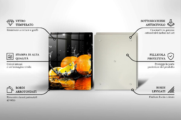 Glas Herdabdeckplatte Saftige Orangenfrucht