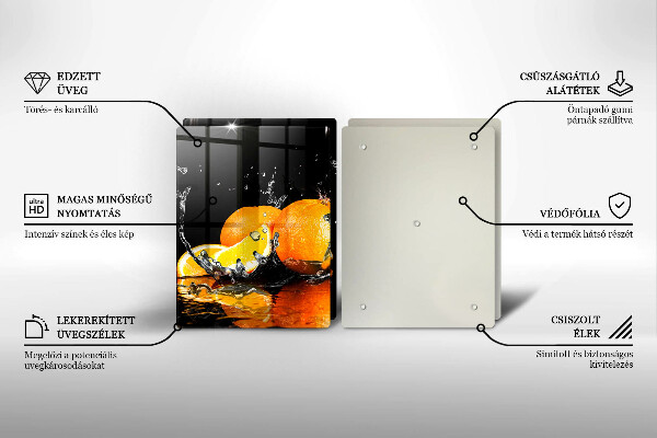 Glas Herdabdeckplatte Saftige Orangenfrucht