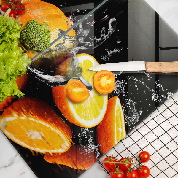 Glas Herdabdeckplatte Saftige Orangenfrucht