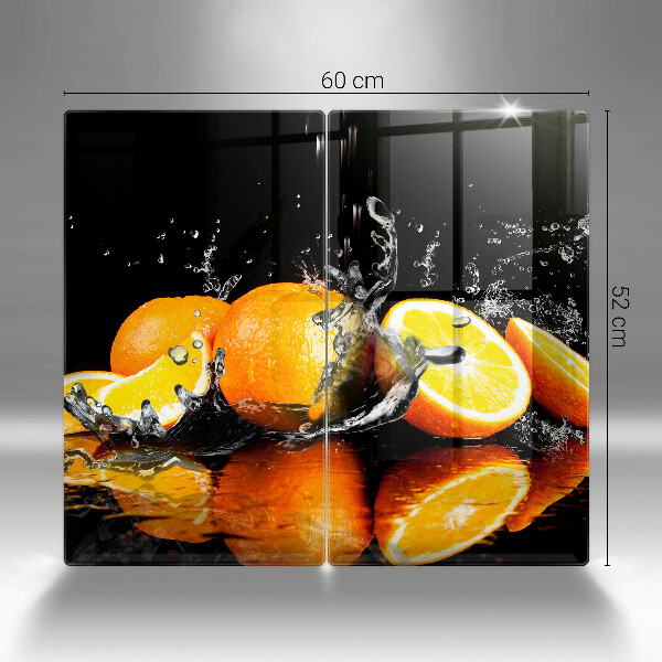 Glas Herdabdeckplatte Saftige Orangenfrucht
