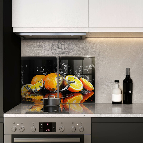 Glas Herdabdeckplatte Saftige Orangenfrucht
