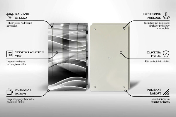 Glas Herdabdeckplatte Abstraktion sanfte Linien