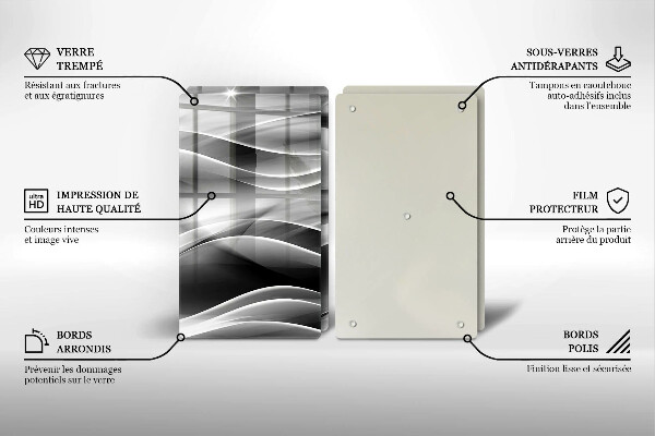 Glas Herdabdeckplatte Abstraktion sanfte Linien