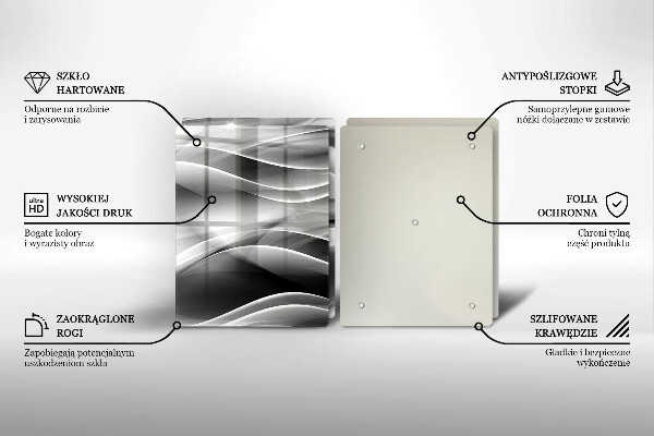 Glas Herdabdeckplatte Abstraktion sanfte Linien