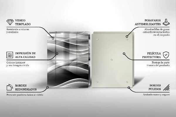 Glas Herdabdeckplatte Abstraktion sanfte Linien
