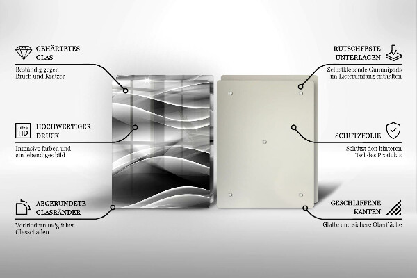 Glas Herdabdeckplatte Abstraktion sanfte Linien