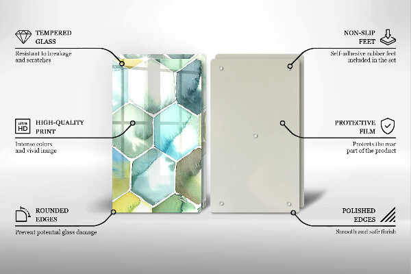 Glas Ceranfeldabdeckung Aquarell-Sechsecke