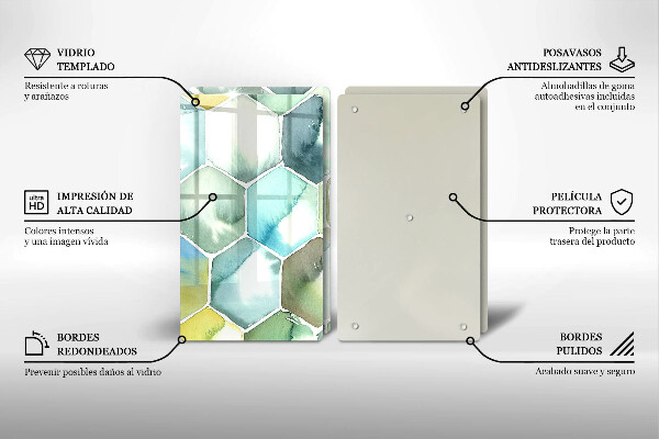 Glas Ceranfeldabdeckung Aquarell-Sechsecke