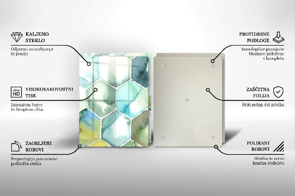 Glas Ceranfeldabdeckung Aquarell-Sechsecke