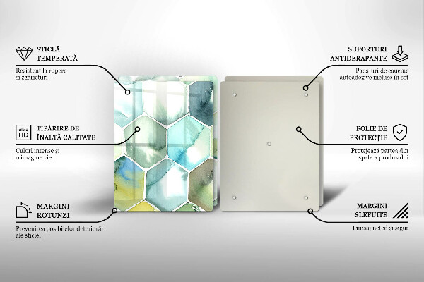 Glas Ceranfeldabdeckung Aquarell-Sechsecke