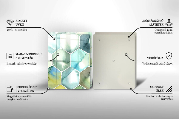 Glas Ceranfeldabdeckung Aquarell-Sechsecke