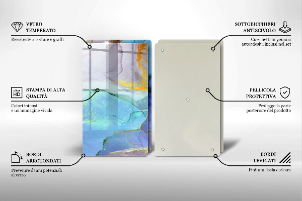 Glas Ceranfeldabdeckung Gebrochener Goldstein
