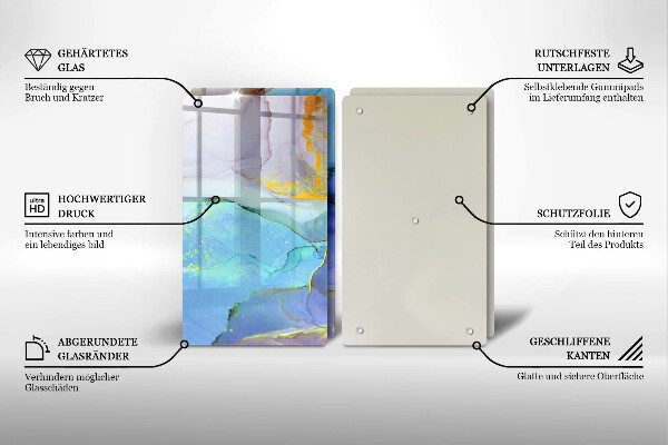 Glas Ceranfeldabdeckung Gebrochener Goldstein