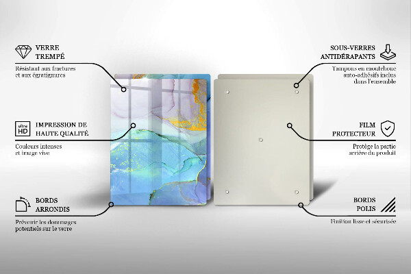 Glas Ceranfeldabdeckung Gebrochener Goldstein