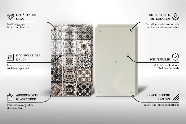 Glas Herdabdeckplatte Dekorative Fliesen