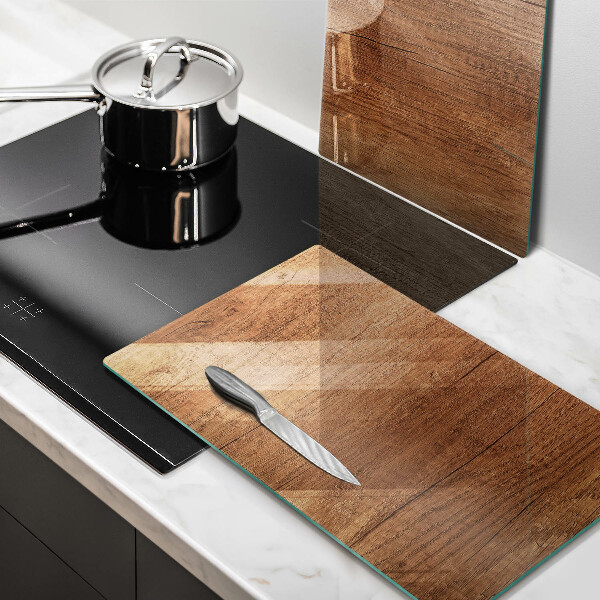 Glas Herdabdeckplatte Holzstruktur
