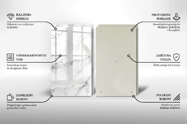 Glas Herdabdeckplatte Elegante Marmorstruktur