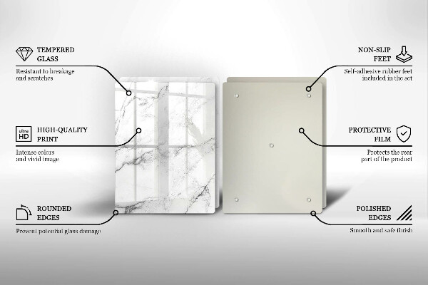 Glas Herdabdeckplatte Elegante Marmorstruktur