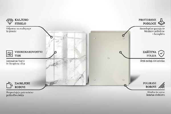 Glas Herdabdeckplatte Elegante Marmorstruktur