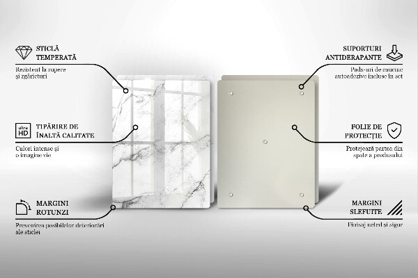 Glas Herdabdeckplatte Elegante Marmorstruktur