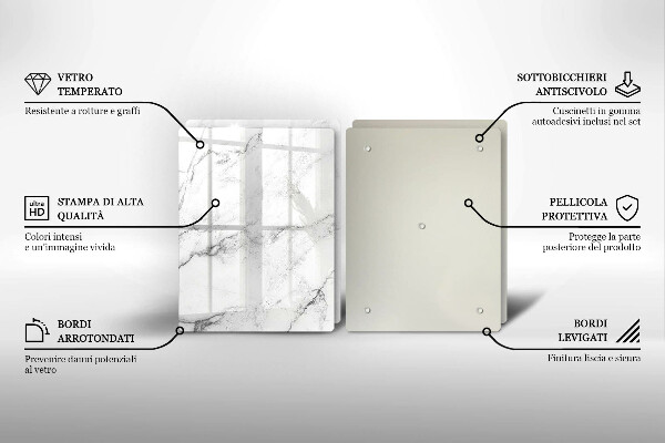 Glas Herdabdeckplatte Elegante Marmorstruktur