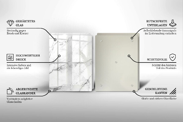 Glas Herdabdeckplatte Elegante Marmorstruktur
