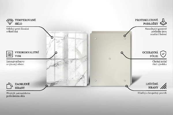 Glas Herdabdeckplatte Elegante Marmorstruktur