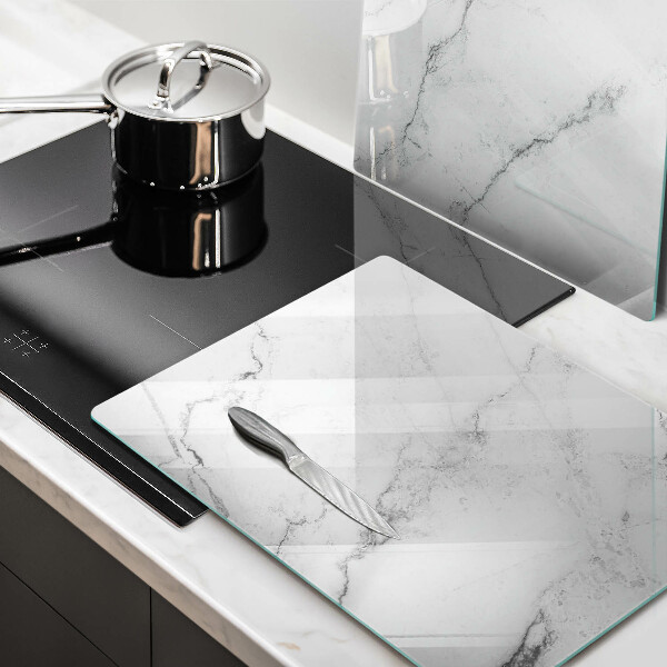 Glas Herdabdeckplatte Elegante Marmorstruktur