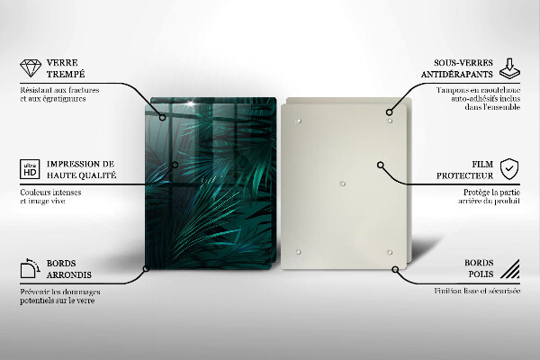 Glas Ceranfeldabdeckung Wilde Dschungelblätter