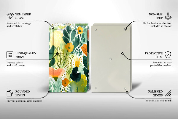 Glas Ceranfeldabdeckung Bemalte Blumen