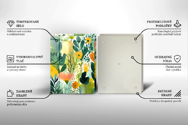 Glas Ceranfeldabdeckung Bemalte Blumen