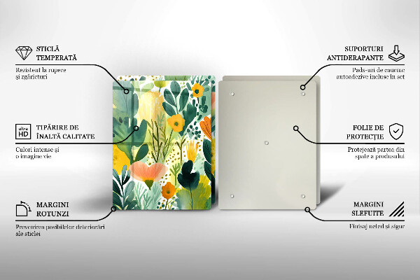 Glas Ceranfeldabdeckung Bemalte Blumen