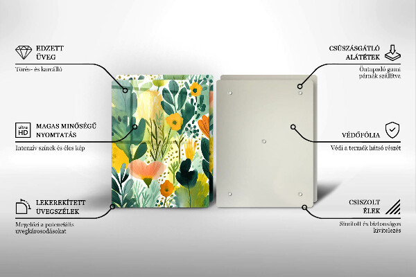 Glas Ceranfeldabdeckung Bemalte Blumen