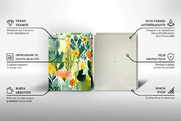 Glas Ceranfeldabdeckung Bemalte Blumen