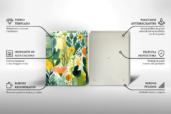 Glas Ceranfeldabdeckung Bemalte Blumen