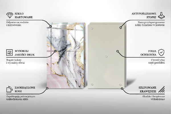 Glas Ceranfeldabdeckung Pastellmarmor