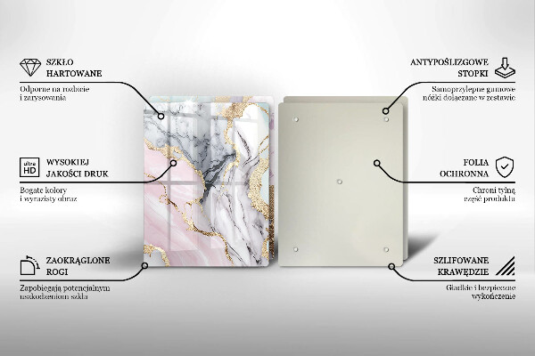 Glas Ceranfeldabdeckung Pastellmarmor