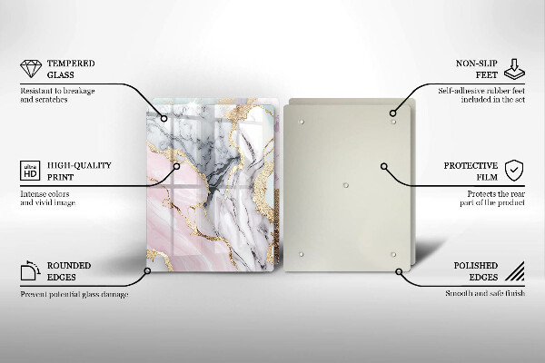 Glas Ceranfeldabdeckung Pastellmarmor