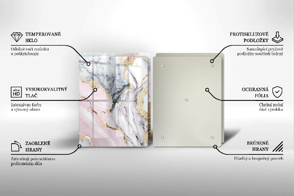 Glas Ceranfeldabdeckung Pastellmarmor